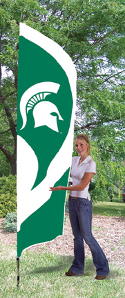 Michigan State Spartans NCAA Tall Team Flag with Pole