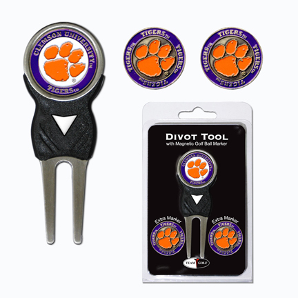 Clemson Tigers Golf Ball Marker and Divot Tool Pack