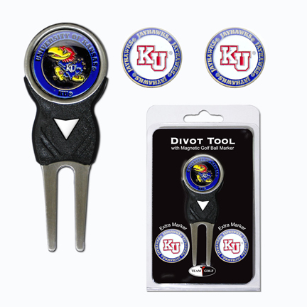 Kansas Jayhawks Golf Ball Marker and Divot Tool Pack
