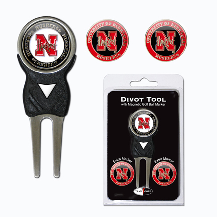 Nebraska Cornhuskers Golf Ball Marker and Divot Tool Pack