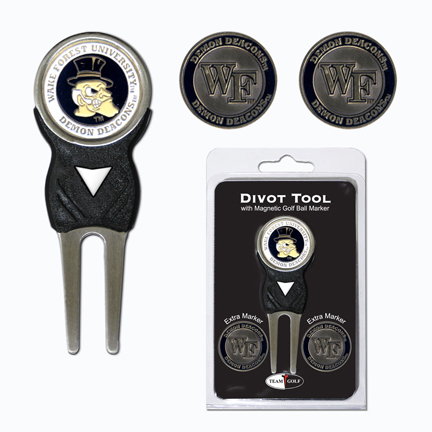 Wake Forest Demon Deacons Golf Ball Marker and Divot Tool Pack