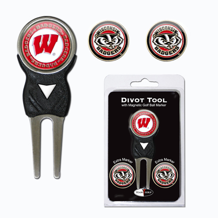 Wisconsin Badgers Golf Ball Marker and Divot Tool Pack