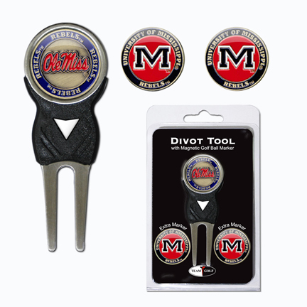 Mississippi (Ole Miss) Rebels Golf Ball Marker and Divot Tool Pack