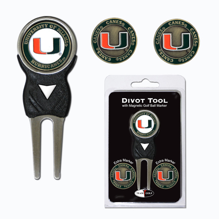Miami Hurricanes Golf Ball Marker and Divot Tool Pack