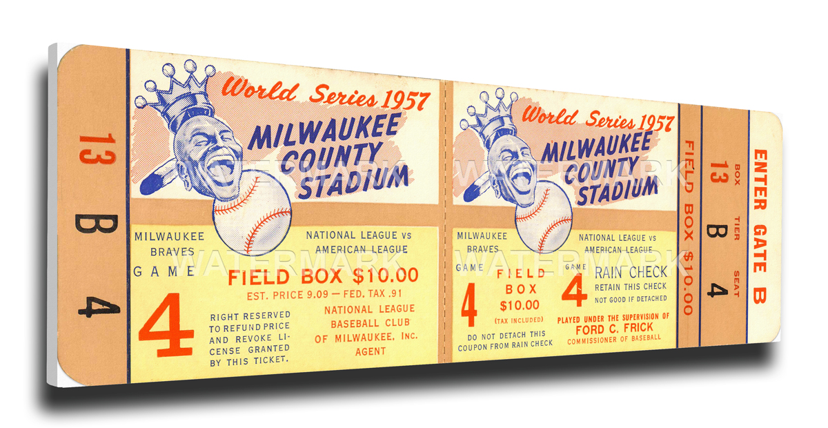 1957 Milwaukee Braves World Series Mega Ticket