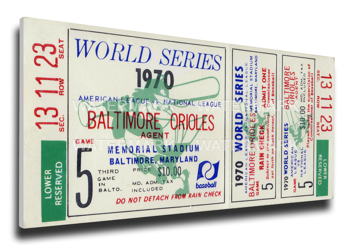 1970 Baltimore Orioles World Series Mega Ticket