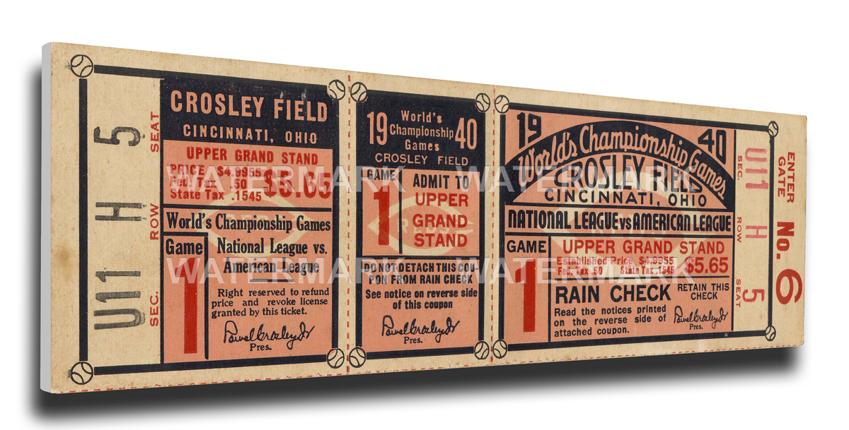 1940 Cincinnati Reds World Series Mega Ticket