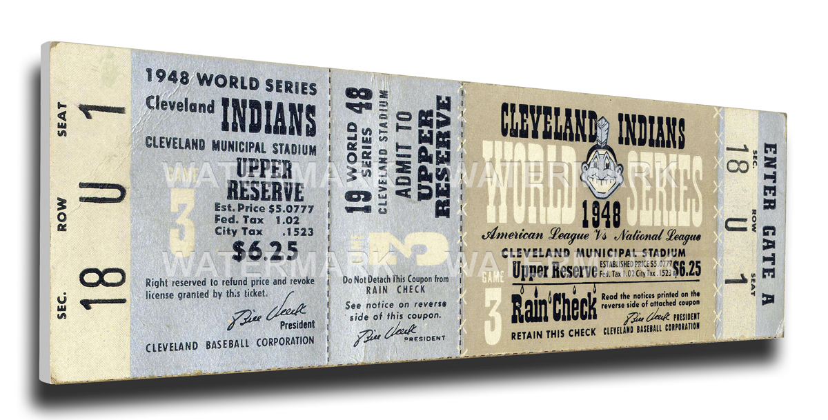 1948 Cleveland Indians World Series Mega Ticket