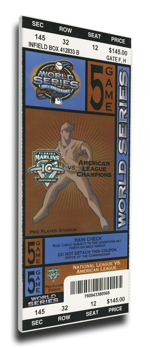 2003 Florida Marlins World Series Mega Ticket