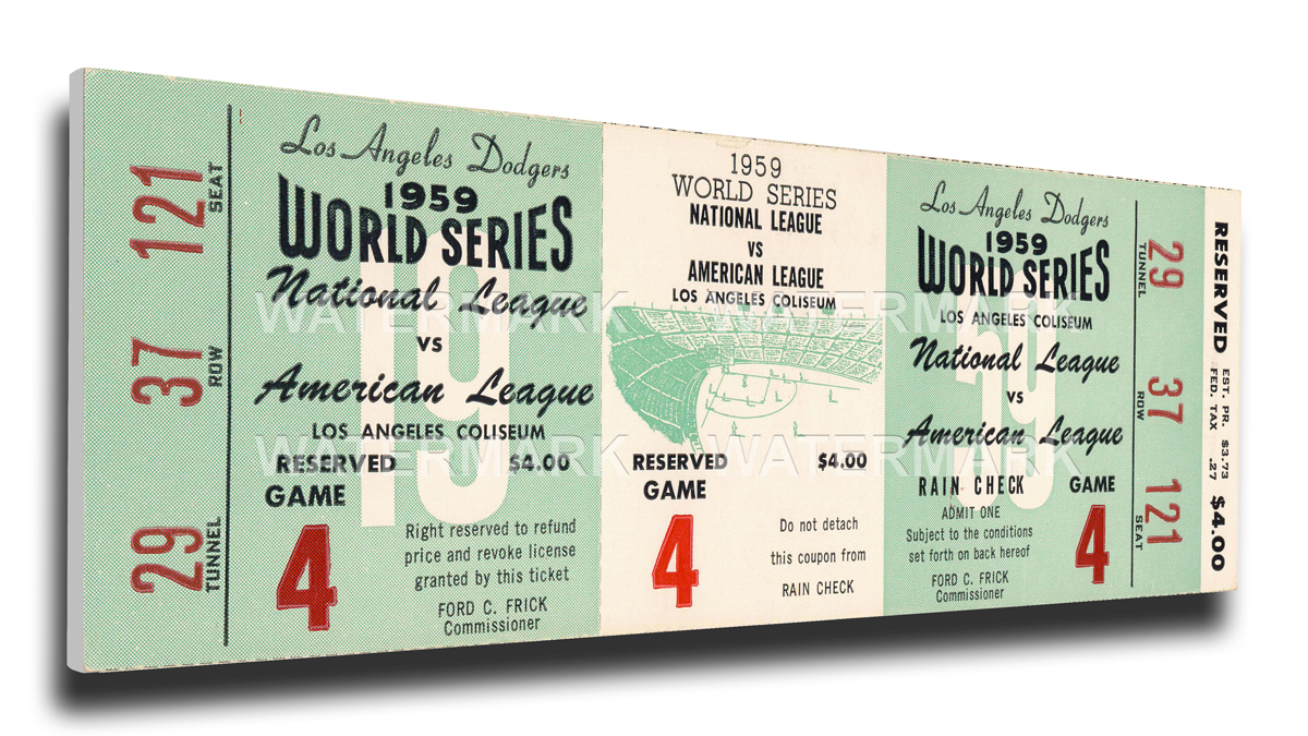 1959 Los Angeles Dodgers World Series Mega Ticket