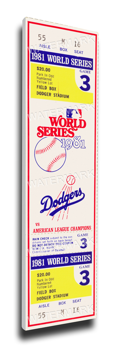 1981 Los Angeles Dodgers World Series Mega Ticket