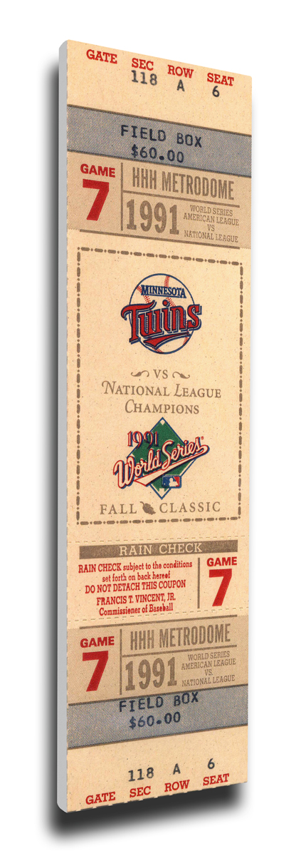 1991 Minnesota Twins World Series Mega Ticket