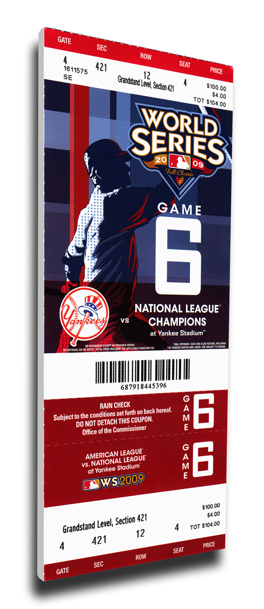 2009 New York Yankees World Series Game 2 Mega Ticket