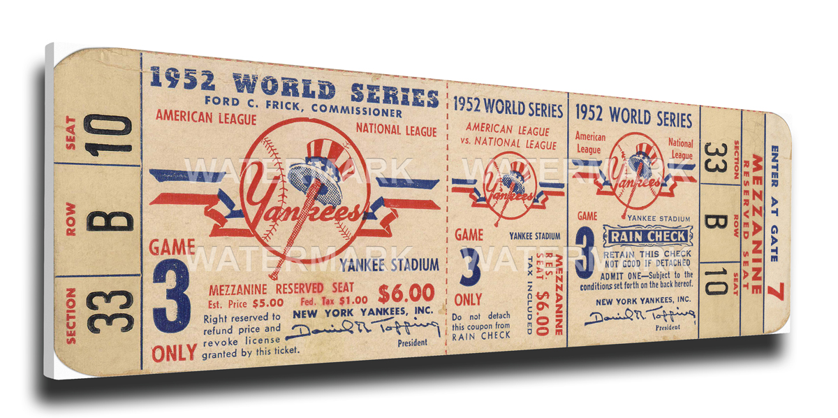 1952 New York Yankees World Series Mega Ticket