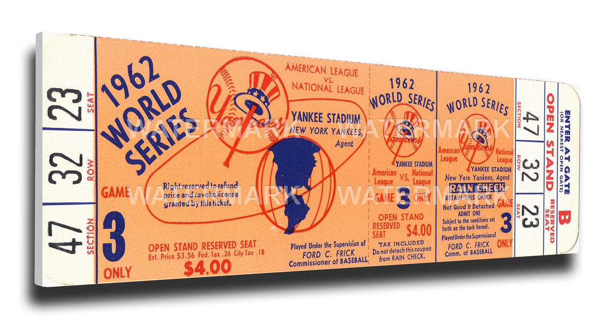 1962 New York Yankees World Series Mega Ticket
