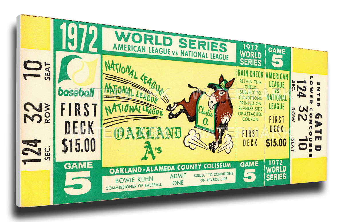 1972 Oakland Athletics World Series Mega Ticket