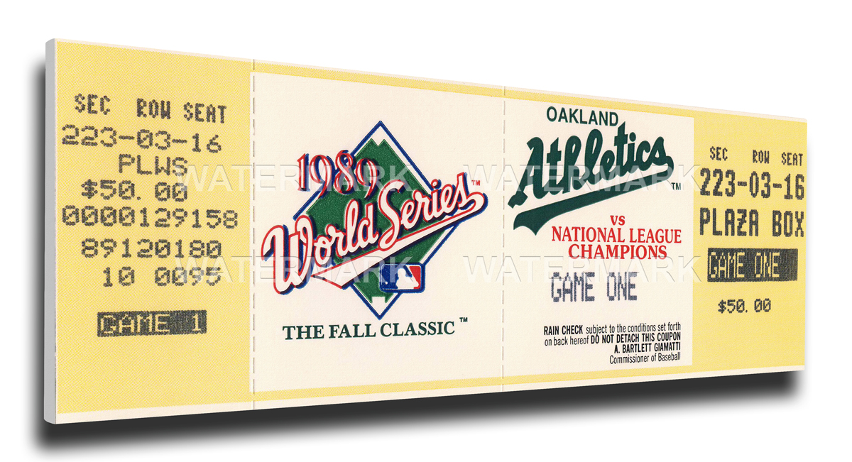 1989 Oakland Athletics World Series Mega Ticket