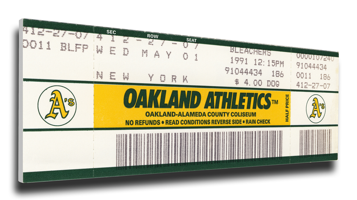 Rickey Henderson 939 Stolen Base Record Mega Ticket 