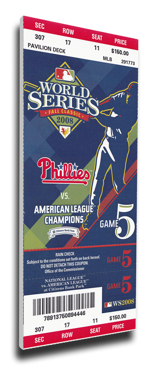Philadelphia Phillies 2008 World Series Canvas Mega Ticket