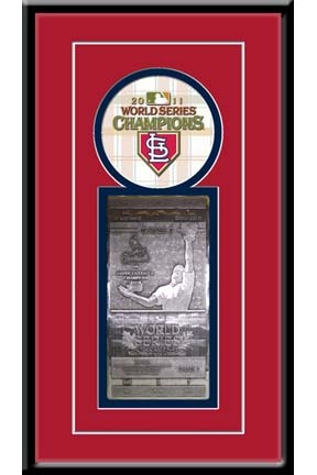St. Louis Cardinals 2011 World Series Commemorative Hand Forged Metal Ticket (Framed)