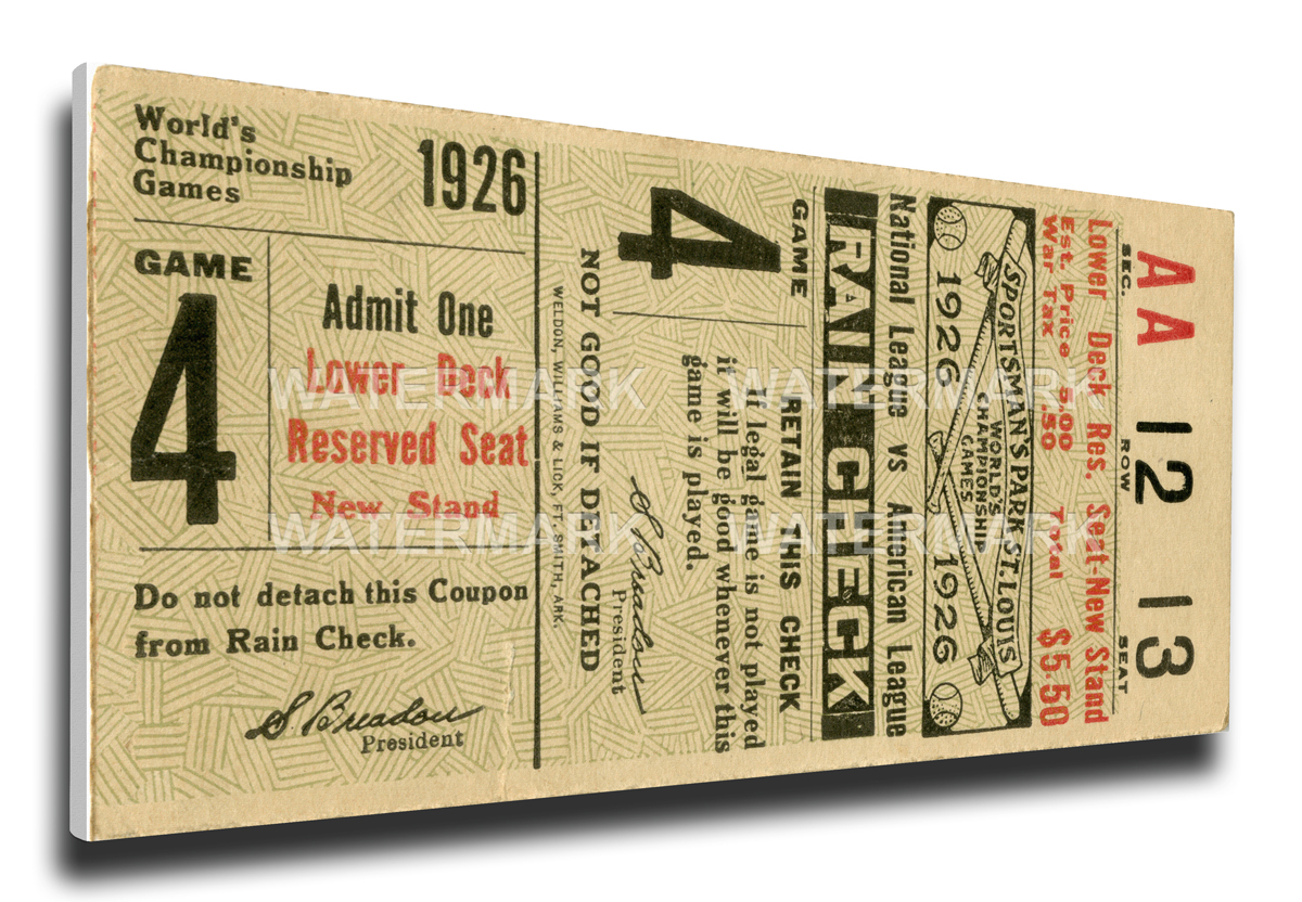 1926 St. Louis Cardinals World Series Mega Ticket