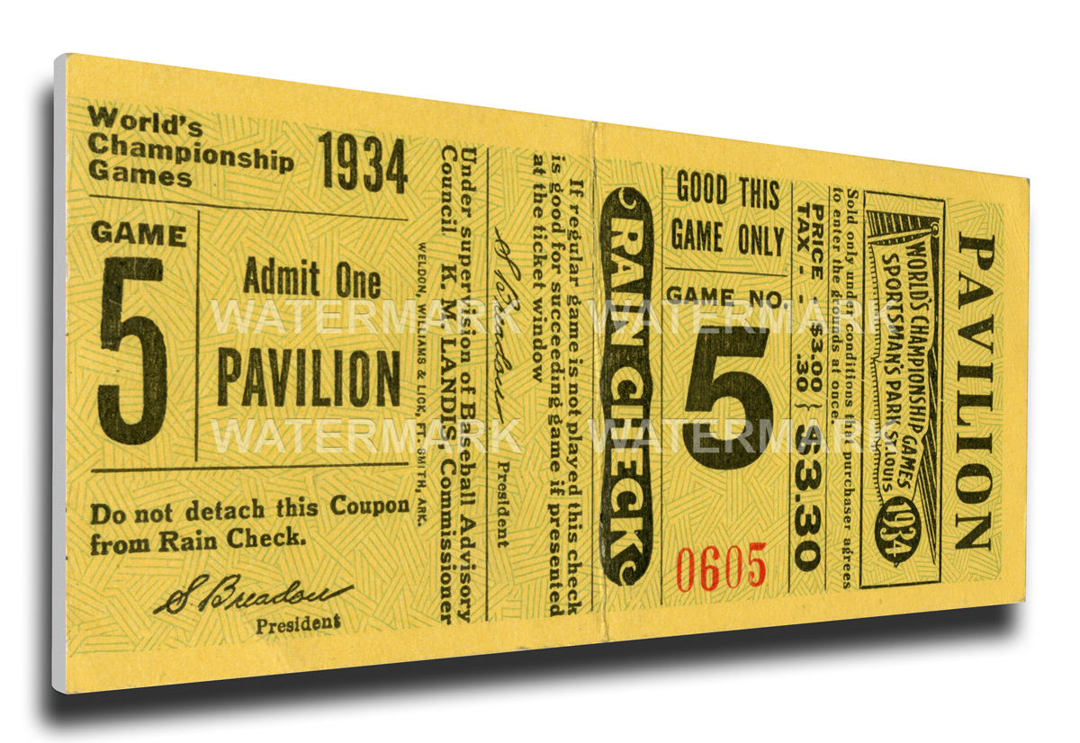 1934 St. Louis Cardinals World Series Mega Ticket