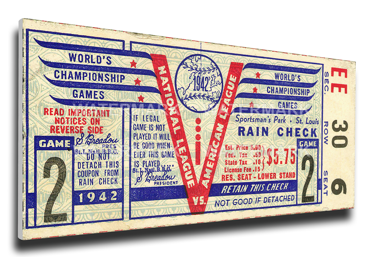 1942 St. Louis Cardinals World Series Mega Ticket