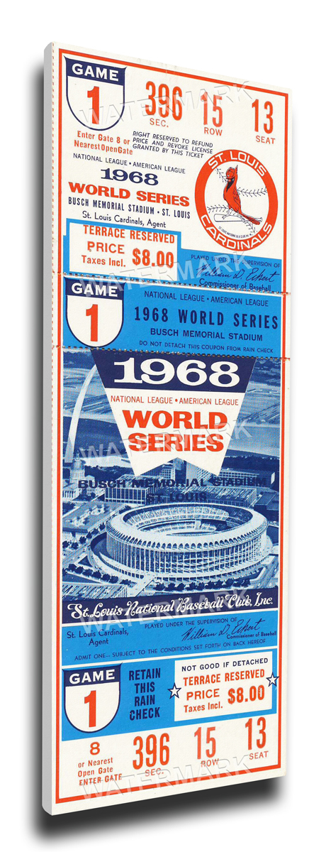 1968 St. Louis Cardinals World Series Bob Gibson "Record 17 Ks" Mega Ticket