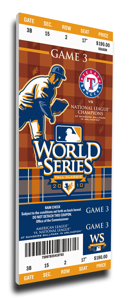 Texas Rangers 2010 World Series Mega Ticket