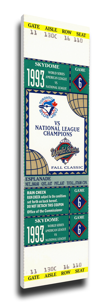 1993 Toronto Blue Jays World Series Mega Ticket