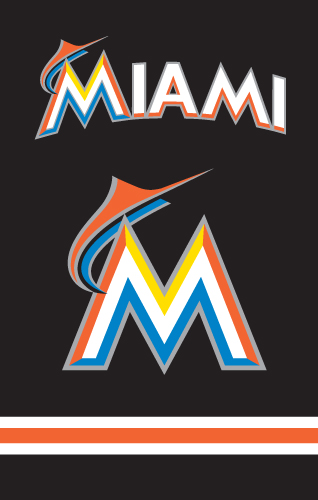 Miami Marlins MLB Applique Banner Flag