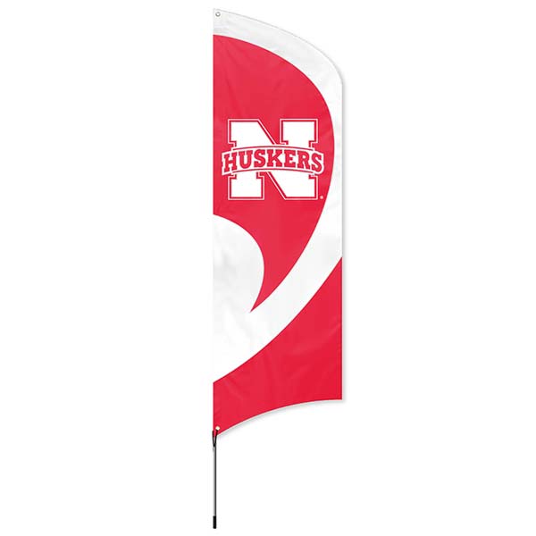 Nebraska Cornhuskers NCAA Tall Team Flag with Pole