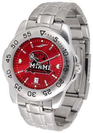 Miami  RedHawks Sport Steel Band Ano-Chrome Men's Watch