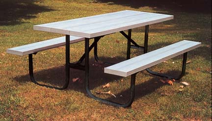 8' Durable All Welded Picnic Table With 2" x 10" x 8' Untreated Pine Planks