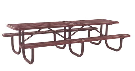 10' Extra Heavy Duty Shelter All Welded Picnic Table With 2" x 10" x 10' Vinyl Clad Expanded Steel Planks