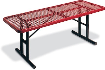 8' Portable Extra Heavy Duty Utility Table With 2" x 30" x 8' Vinyl Clad Expanded Steel Planks