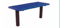 8' Square Tubing Inground Multi-Pedestal Utility Table With 2" x 30" x 8' Untreated Pine Planks 