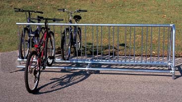 8' Long Add On Inground Traditional Double Sided Bike Rack - Powder Coated Frame