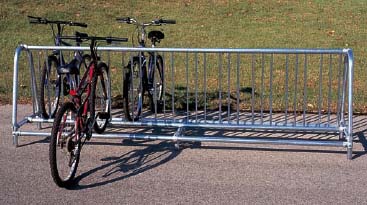 8' Long Surface Mounted Traditional Double Sided Bike Rack - Powder Coated Frame