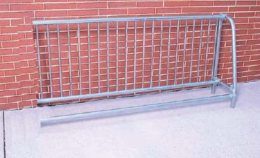 10' Long Add On Inground Traditional Single Sided Bike Rack - Powder Coated Frame