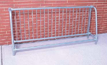 8' Long Inground Traditional Single Sided Bike Rack - Powder Coated Frame