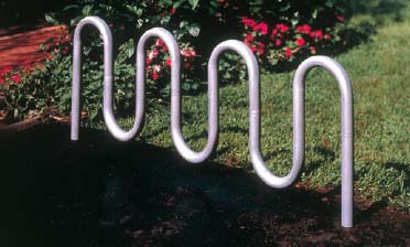 9 Loop 9' - 4" Long Surface Mounted Contemporary Double Sided Bike Rack - Powder Coated Frame