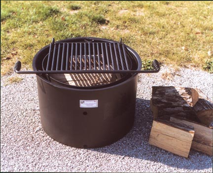 Handicap Accessible Fire Ring with Inner and Outer Full Height Heat Shield (300 Square Cooking Inches)