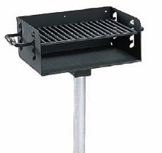 Pedestal Rotating Grill with 3 1/2" O.D. Post (280 Square Cooking Inches)