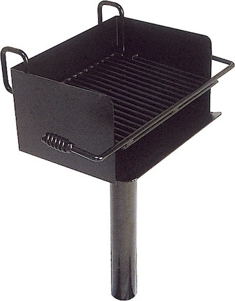 360 Degree Wheelchair Accessible Rotating Cantilever Pedestal Grill with 3 1/2" O.D. Post (300 Square Cooking Inche