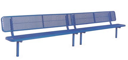 10' Deluxe Thermoplastic Inground Players Bench with 3 Legs and a Back