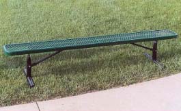 6' Portable Park Bench without Back and 2" x 12" x 6' Vinyl Clad Expanded Steel Planks