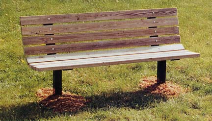 6' Inground Single Sided Park Bench with 2" x 4" x 6' Pressure Treated Pine Planks