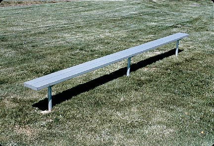 15' Deluxe Thermoplastic Inground Players Bench with 4 Legs and without a Back