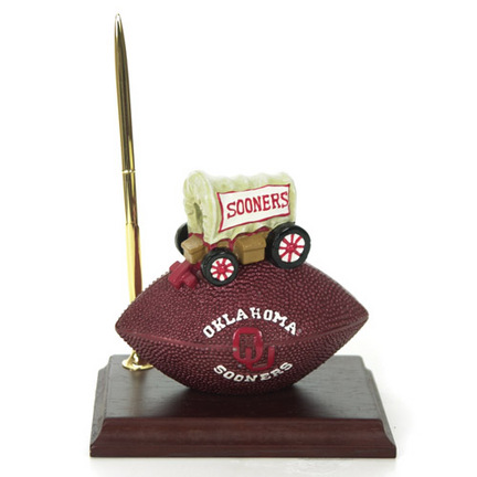 Oklahoma State Cowboys Football Mascot Desk Clock and Pen Set